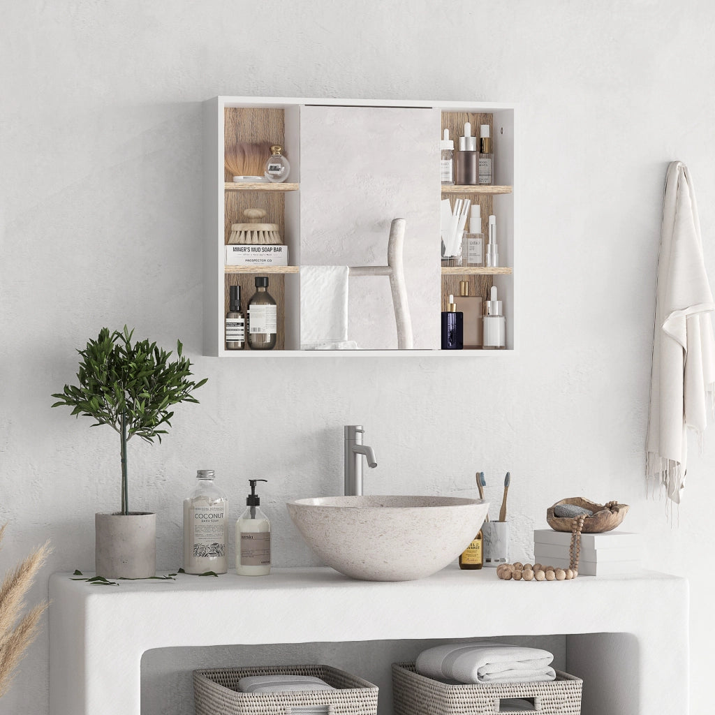 Armadio con specchio ¨C zephmum ¨C bianco, MDF, 60x14.5x49.4 cm
