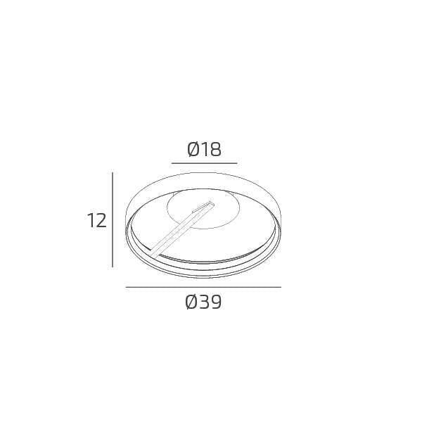 MALIKA PLAFONIERA 40 CM ORO CHAMPAGNE LED CCT SWITCH 3000/4000/6000°K 28W 3619-3746LM CRI 90