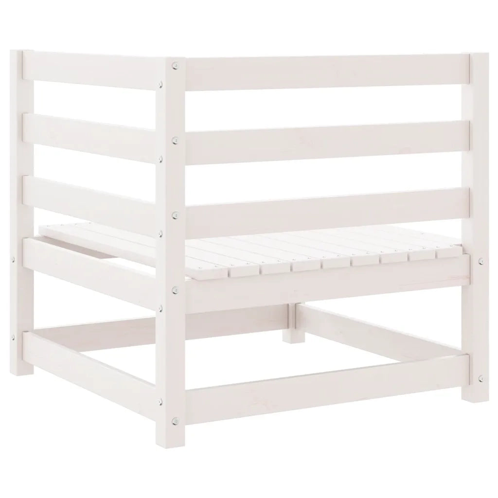 Divano Angolare da Giardino-Sofa da Giardino-Divanetto da esterno Bianco in Legno Massello di Pino 964791