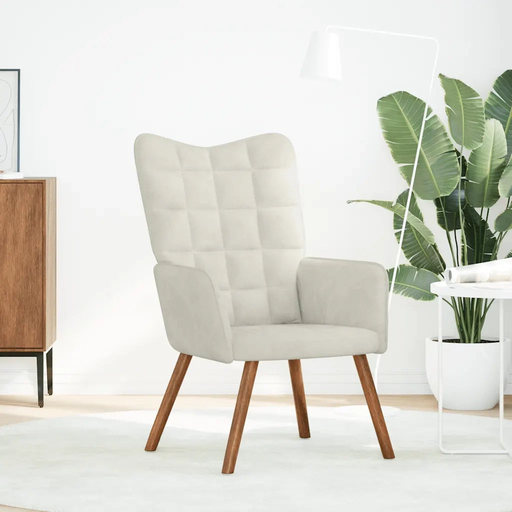 Sedia Relax Crema in Velluto 4016819