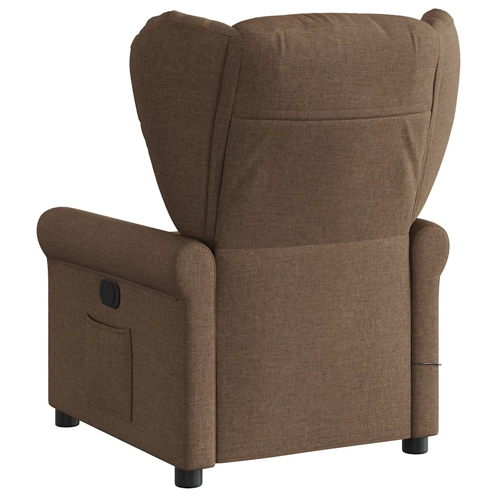 Poltrona Massaggiante Reclinabile Elettrica Marrone in Tessuto 3303368