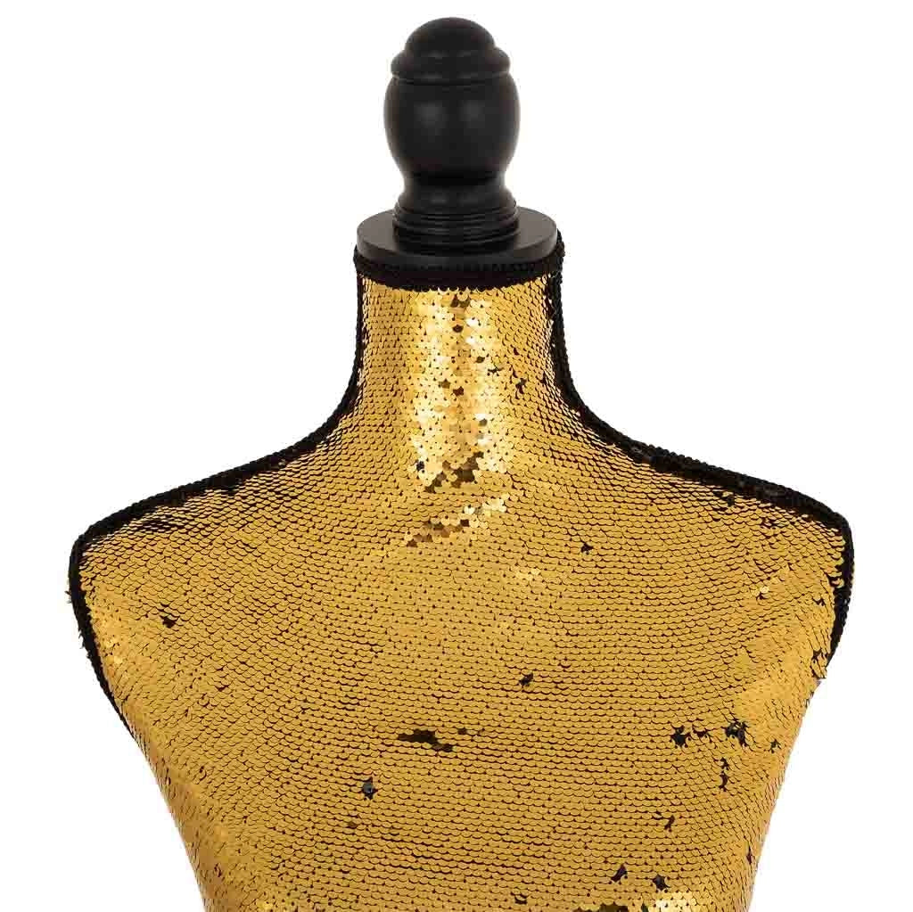 Manichino in legno e gommapiuma rivestito in tessuto 24x37,5x168h cm