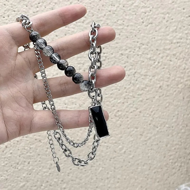 Collana con ciondolo vintage fatto a mano con pietre preziose naturali, regalo di Natale o compleanno.