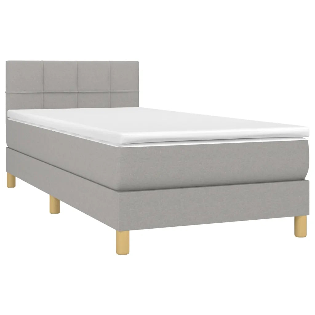 Giroletto a Molle con Materasso-Struttura Letto Grigio Chiaro 80x200 cm Tessuto 472818