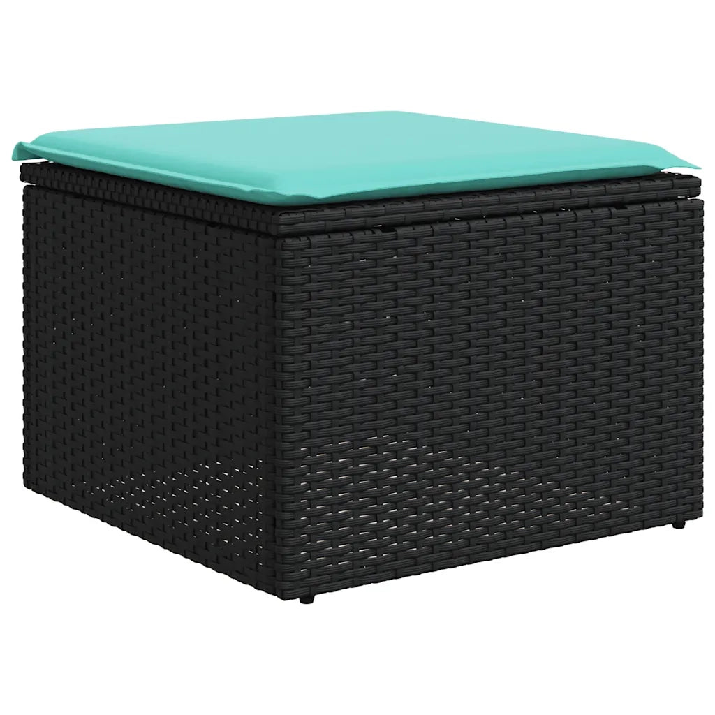 Set Divani da Giardino 8 pz con Cuscini Nero in Polyrattan 3222956