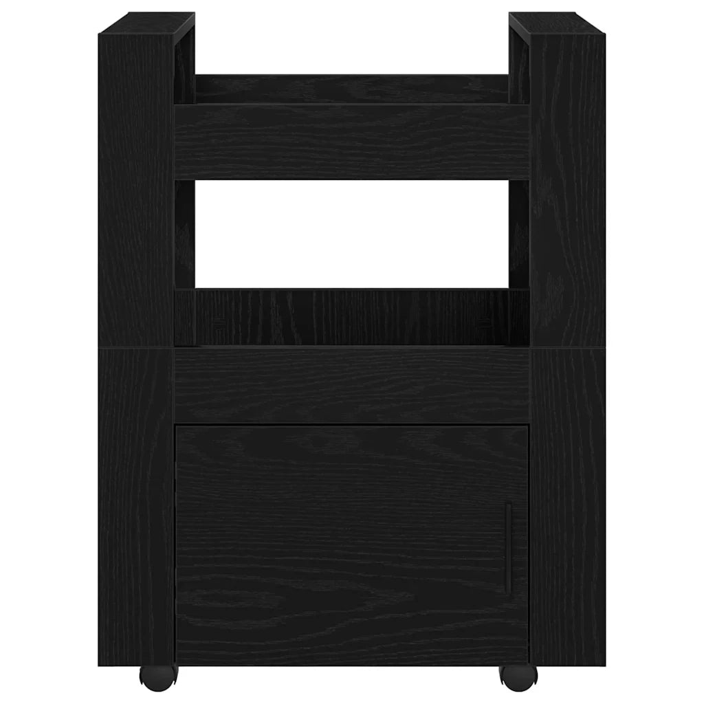 Carrello da Cucina Rovere nero 60 x 45 x 80 cm 862122