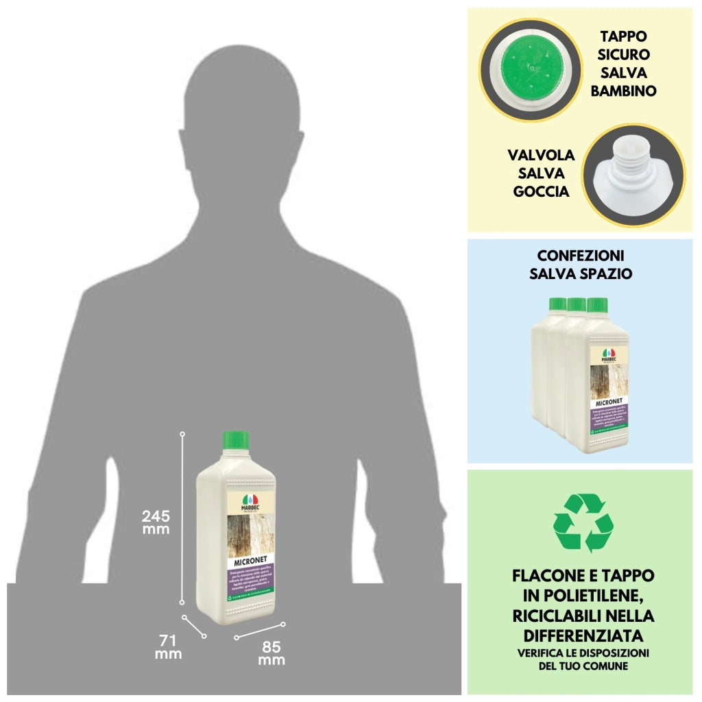 Detergente per gres porcellanato e pietre MICRONET   1LT