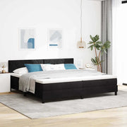 Letto a Sorgente LED con materasso Nero 200 x 200 cm Velluto