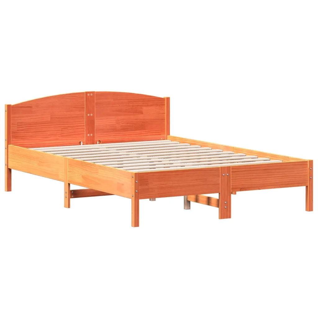 Letto senza Materasso-Struttura Letto Marrone Cera 120x200 cm in Legno di Pino 910978