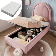 letto singolo velluto rosa 90 x 200 cm
