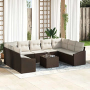 Set di divani con cuscino 10 pcs Marrone polyrattan 3346888