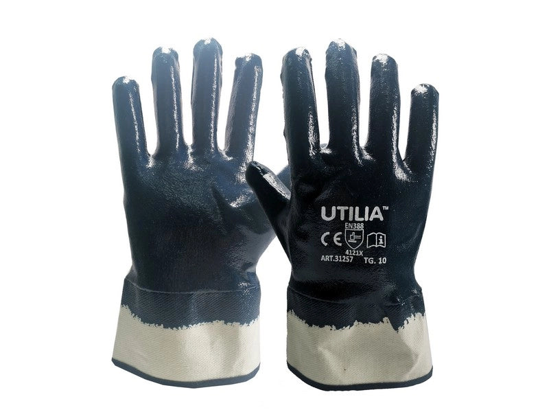 Utilia GUANTI N.B.R. CON MANICOTTO Col. Blu tg.9 12.00 paia