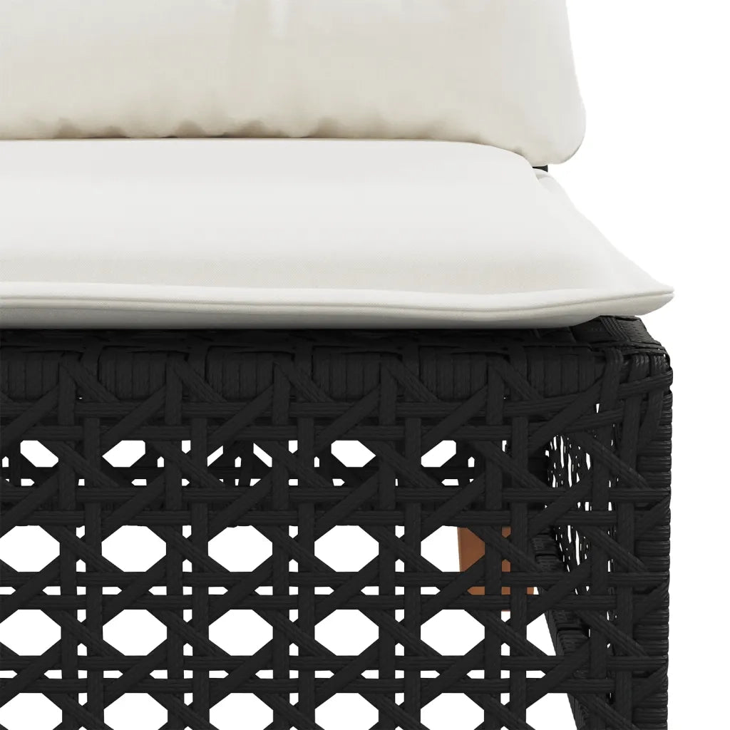 Set Divani da Giardino 9 pz con Cuscini Nero in Polyrattan 3261896