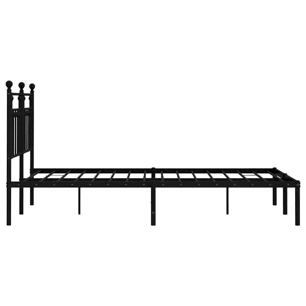 Giroletto con Testiera-Struttura Letto con testiera in Metallo Nero 140x190 cm 824182
