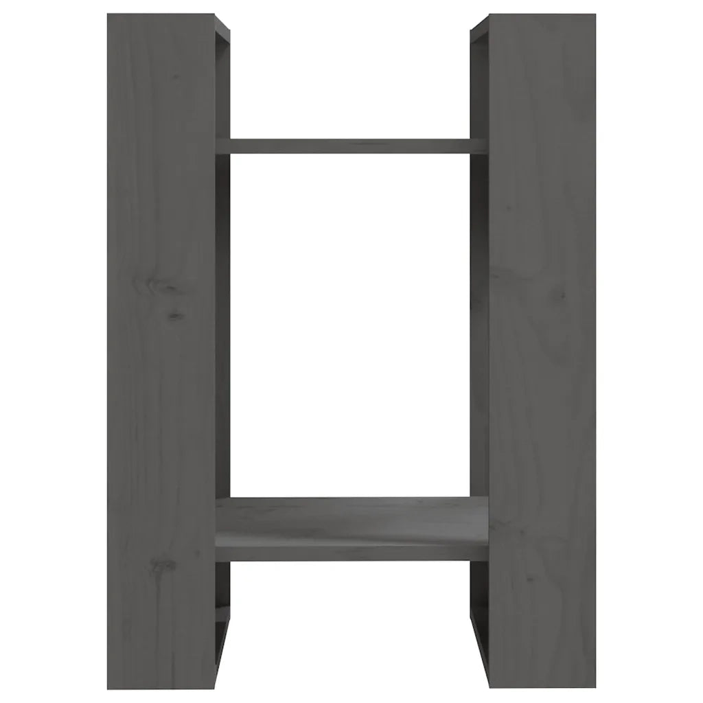Libreria Divisorio-Scaffale per Libri-Mobile di Stoccaggio Grigio 41x35x57 cm in Legno Massello di Pino