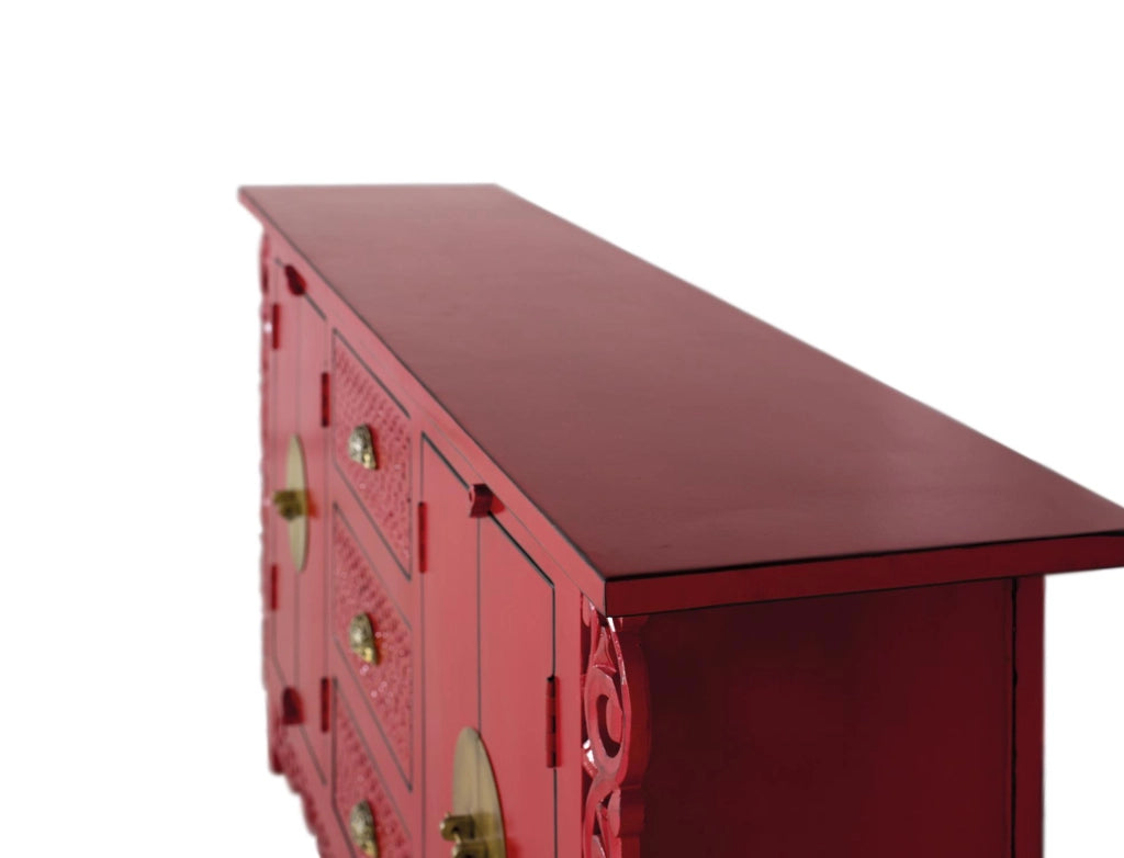 Credenza con 2 ante e 3 cassetti in legno di mango