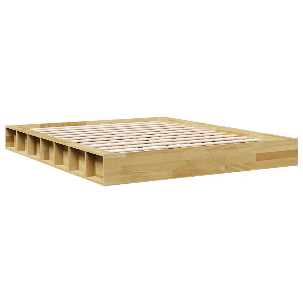 Struttura Letto Senza Materasso-Giroletto Senza Materasso 160x200 cm in Legno di Rovere 509444