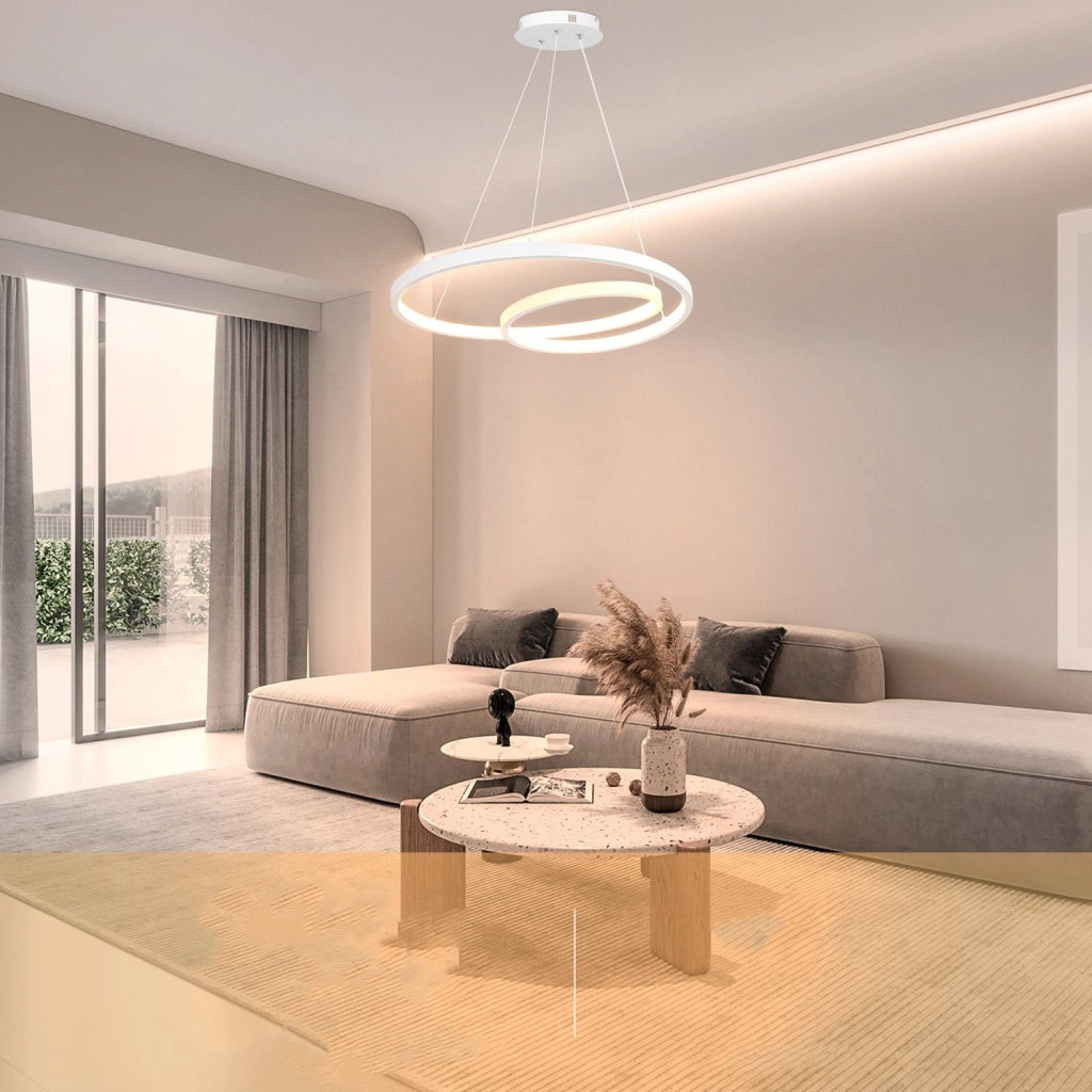 Lampada a sospensione ZMH 40 cm Design moderno Bianco Soggiorno Sala da pranzo Camera da letto