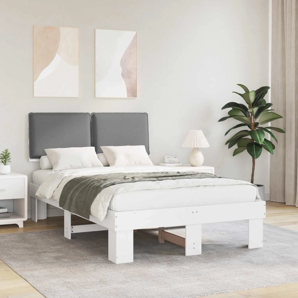Letto con Testiera Rivestita Grigio chiaro 120 x 190 cm 877298