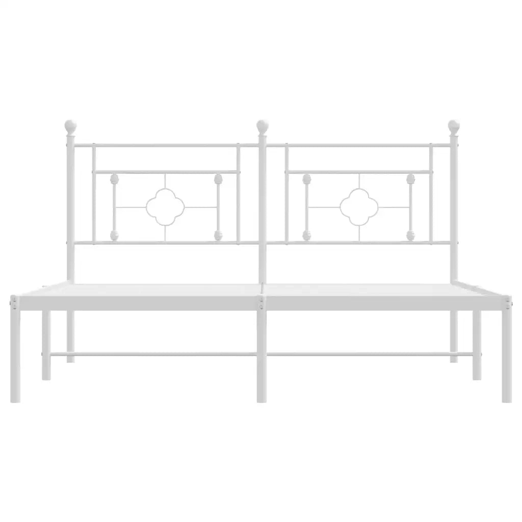 Giroletto con Testiera Metallo Bianco 150x200 cm 374390