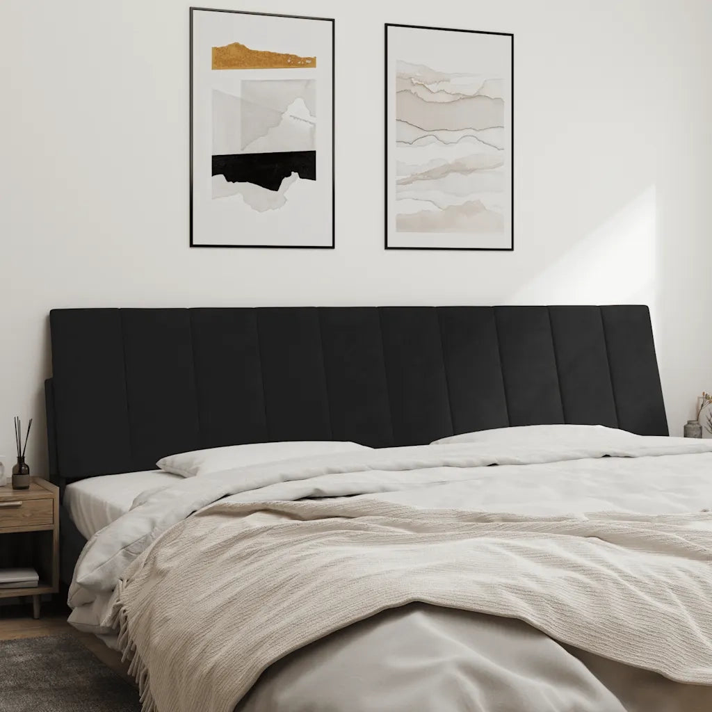 Cuscino Testiera-Cuscino per Testiera Hanko Nero 200 cm in Velluto