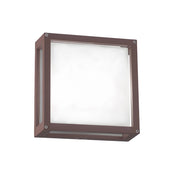 DISCOVERY Applique e Plafoniera da Esterno IP54 Colore Marrone, Struttura in Alluminio Pressofuso e Diffusore in Vetro Satinato - Rossini Group