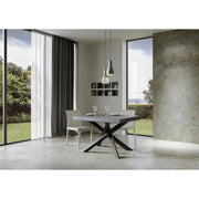 Tavolo allungabile 120/380x90 cm Volantis telaio Antracite - Cemento