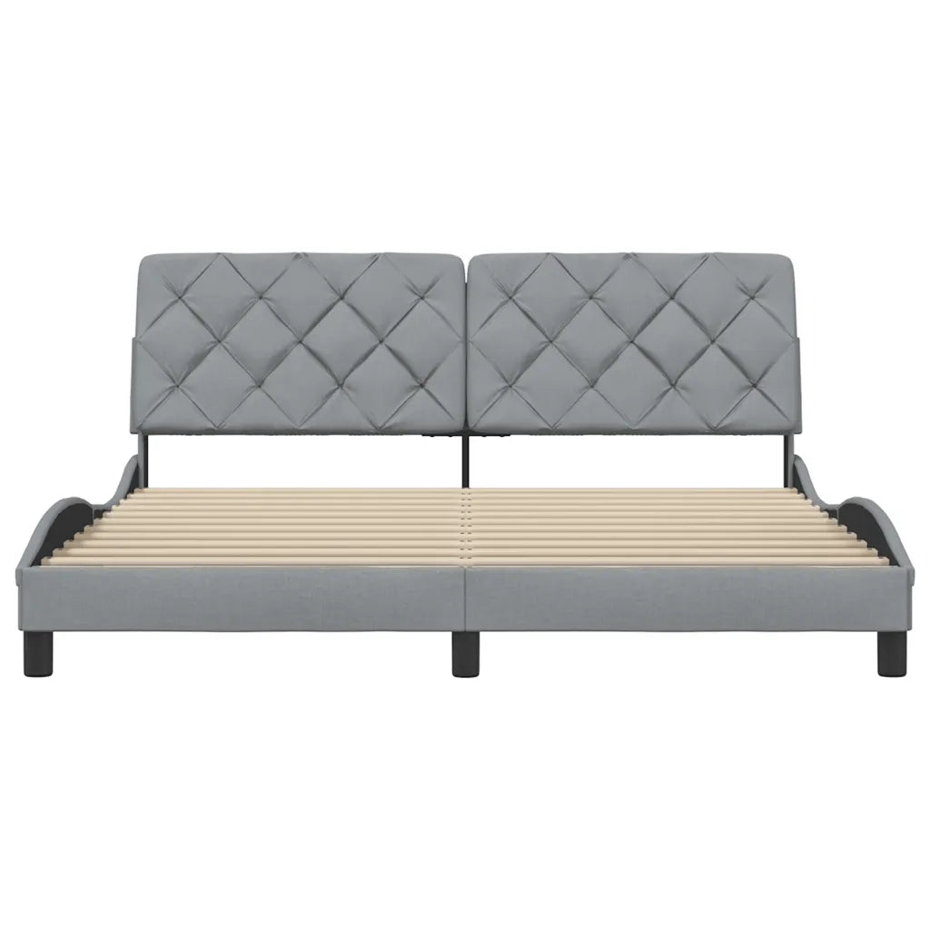 Giroletto senza Materasso Grigio Chiaro 180x200 cm Tessuto