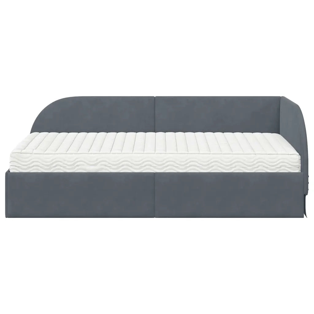 Struttura Letto Angolare con Materasso 2 pz-Giroletto con materasso Grigio Velluto 462991