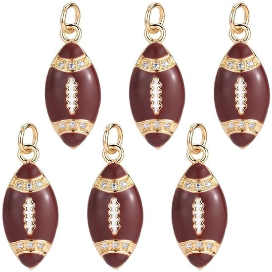 Accessori da parete in forma di pallone da calcio e palla da rugby, inclusi 6 pezzi in forma di pallone da calcio e 1 pezzo in forma di palla da rugby in rame massello 18K con connessione a anello 3D e F.