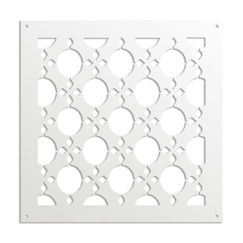 ALADIN - Pannello in PVC traforato - Parasole Misura: 48x48 cm, Colore: bianco