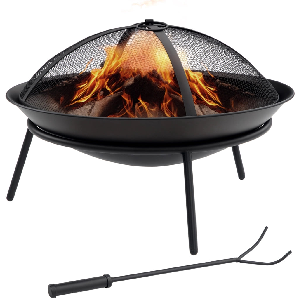 Brasero da esterno con coperchio e attizzatoio ¨C zephmum ¨C nero ?47x33 cm