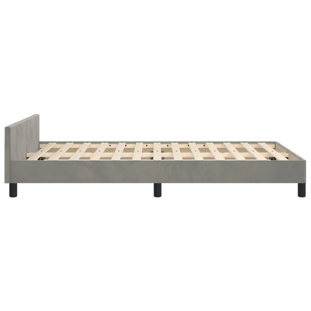 Letto matrimoniale | Letto per adulti | Giroletto senza Materasso Grigio Chiaro 120x200 cm Velluto
