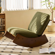 Sedia a dondolo glider in tessuto; struttura in legno; verde