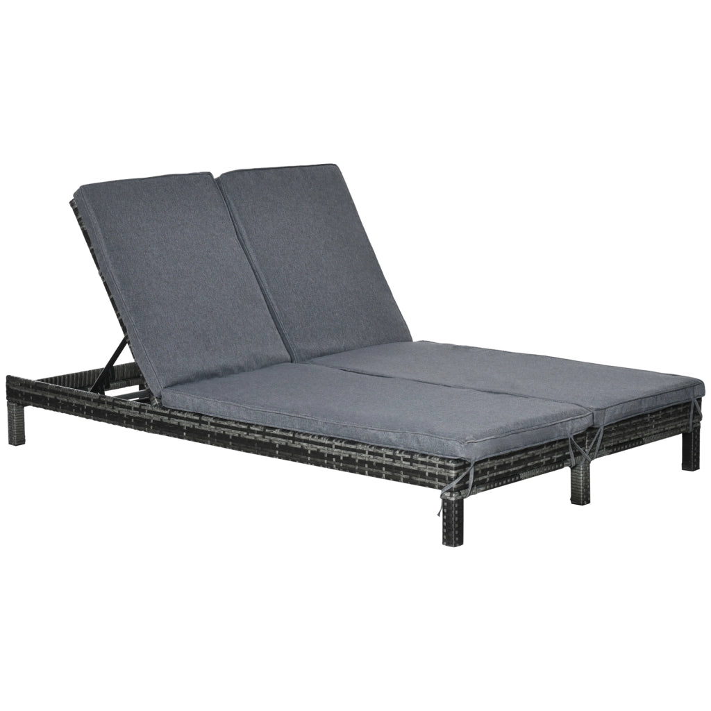 Lounge Polyrattan per Esterno ¨C Minimal ¨C Grigio 196x120x28 cm