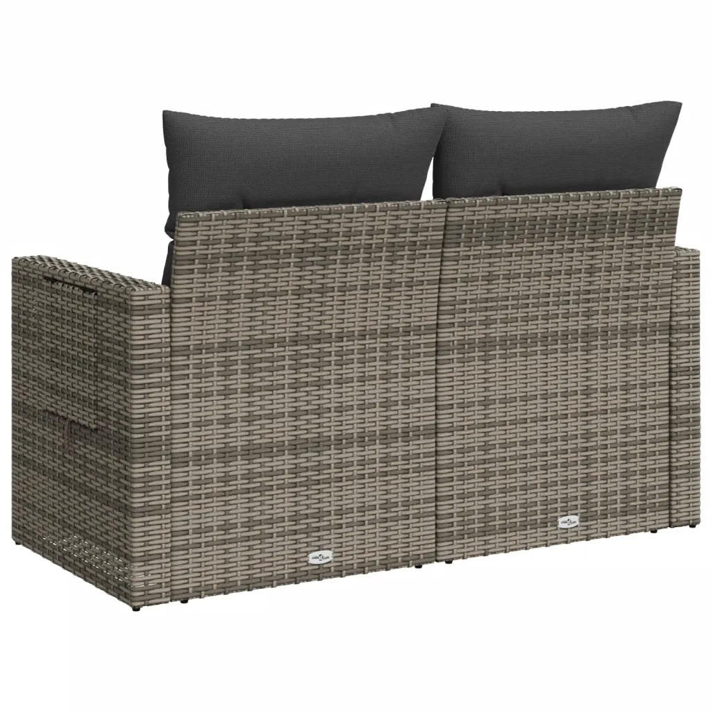 Divano da Giardino con Cuscini 2 Posti-Sofa da Giardino-Divano da esterno Grigio in Polyrattan 762366