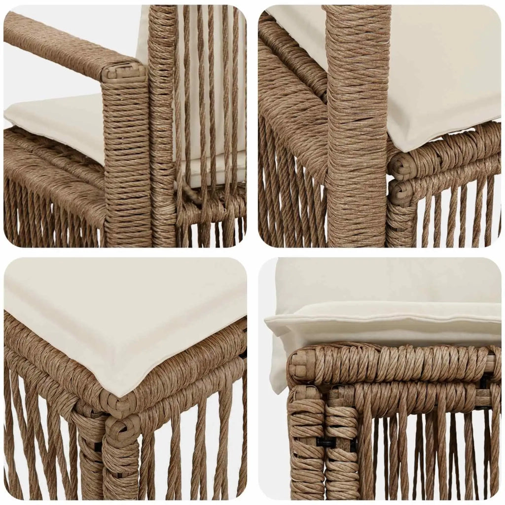 Set Divano da Giardino 4 pz Beige polyrattan 3435636