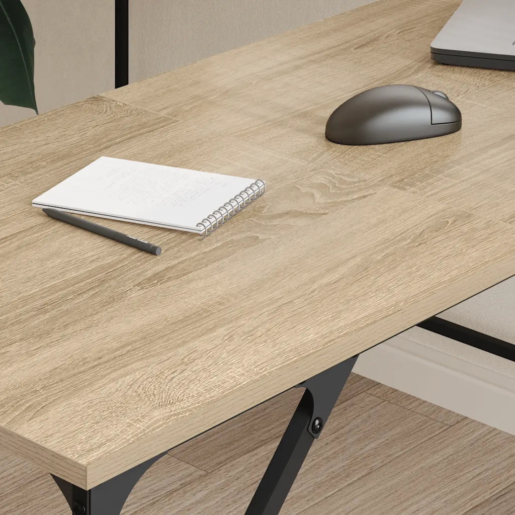 Scrivania | Tavolo da Ufficio Rovere Sonoma 149x149x75 cm in Legno Multistrato