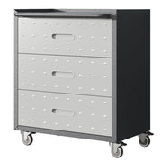 Cassettiera Mobile in Metallo con Ruote ¨C Minimal ¨C Nero/Grigio, 75x42x88 cm