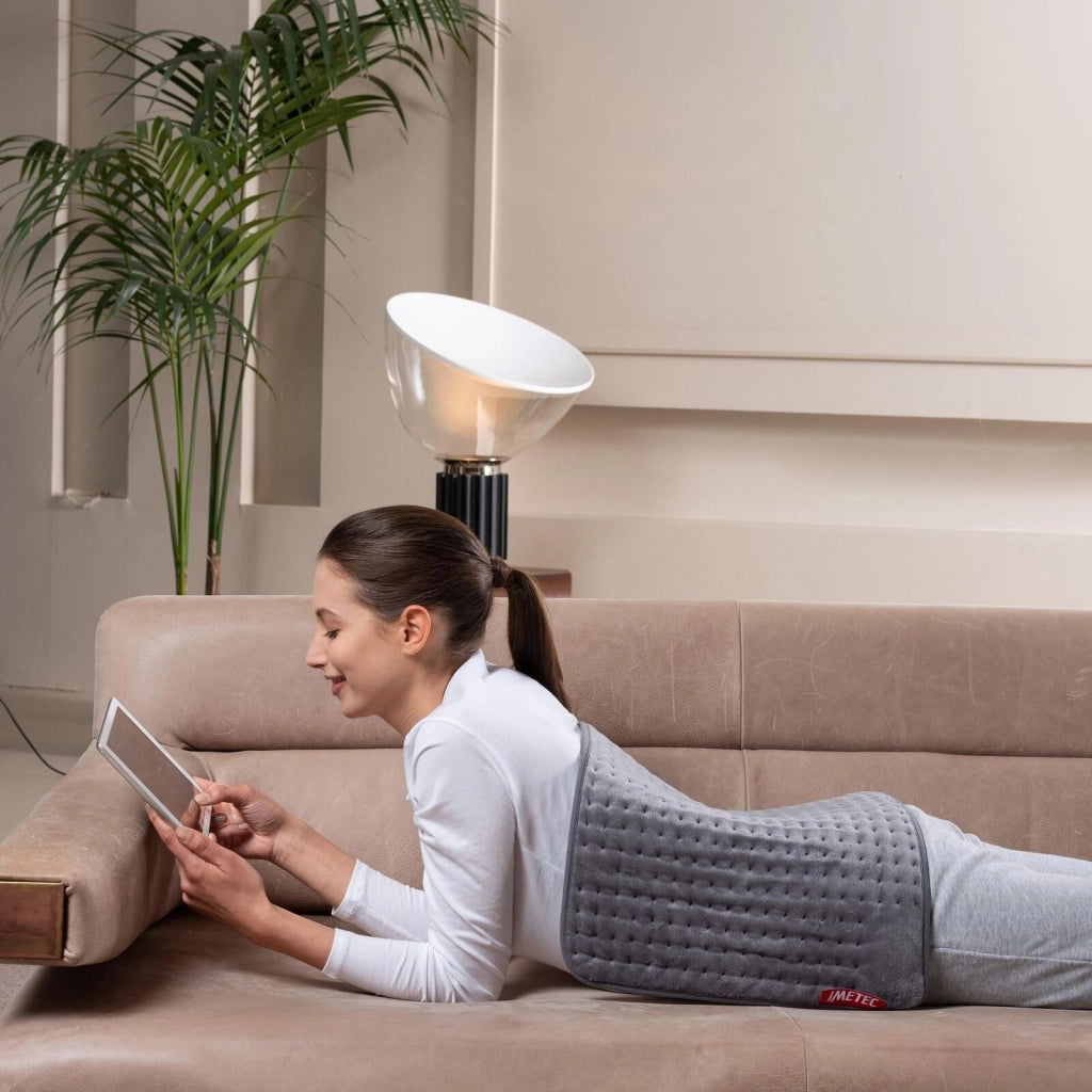 Imetec 16784 Intellisense XL Termoforo Elettrico Extra Large Schiena e Gambe 38x50 cm 5 Temperature 110 W colore Grigio