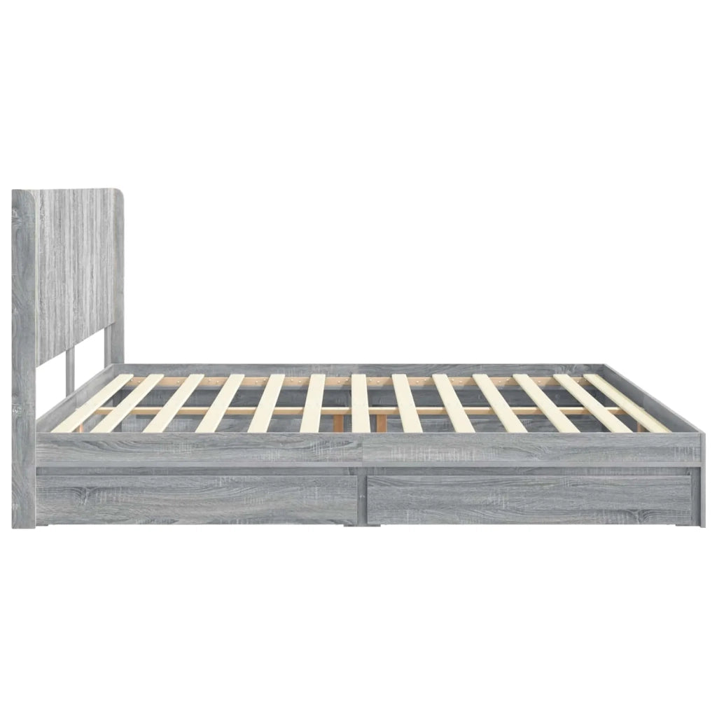 Struttura del letto con stoccaggio e testata Grigio Sonoma 3414006