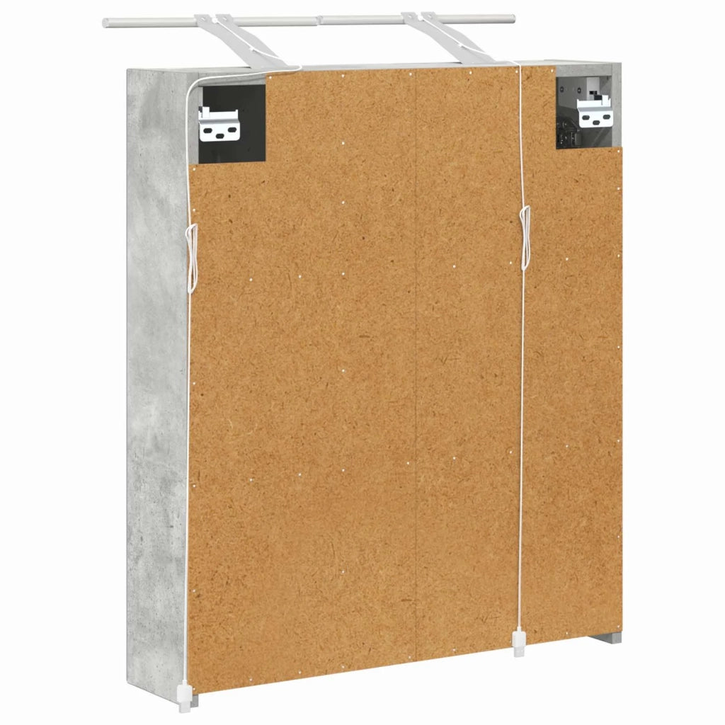 Mobiletto per specchio da bagno con lo scaffale Grigio cemento 889066