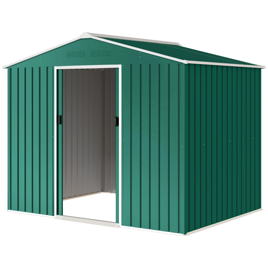 Casetta da Giardino 3.6 m2 ¨C Zephmum ¨C Verde 236x171x191 cm con Porte Scorrevoli