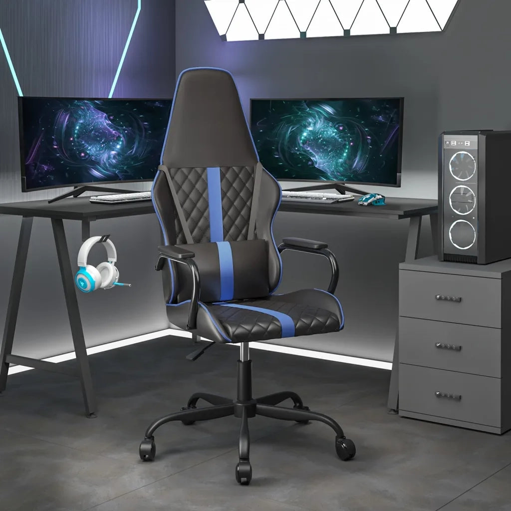 Sedia da Gaming | Sedia da e-sports Nera e Blu in Similpelle