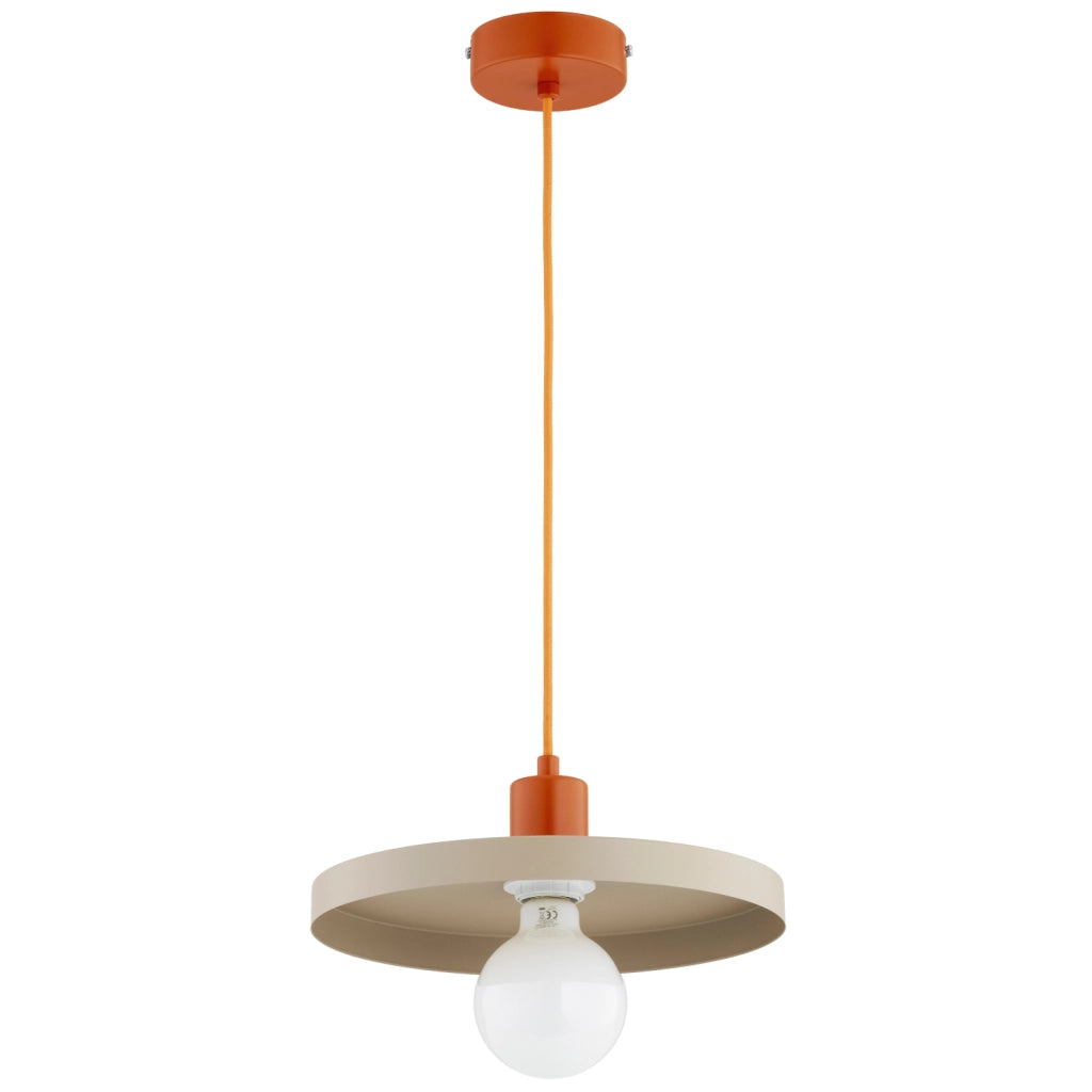 Lampada a sospensione minimal beige/arancio E27 15W Alfa