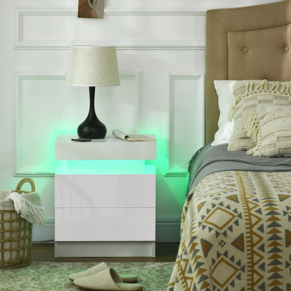 Comodino con luce LED ¨C zephmum ¨C bianco