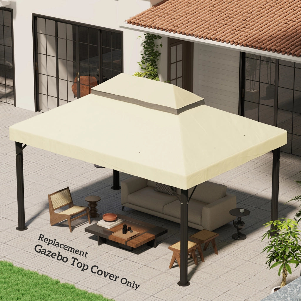 Telo di ricambio per gazebo 4x3m a 2 livelli ¨C Xylo ¨C protezione UPF30+ crema