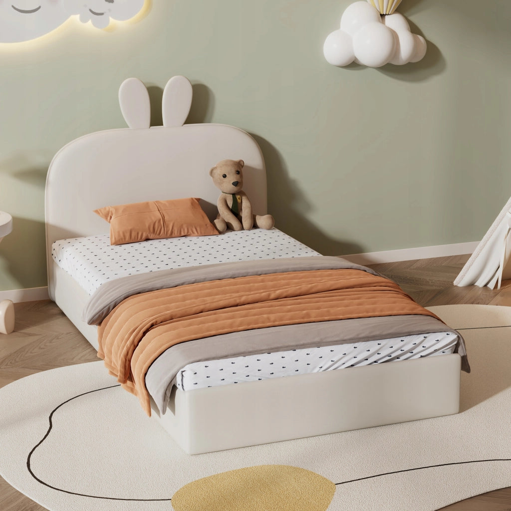 Letto imbottito 90x200 grigio - Xylo - Vellutato