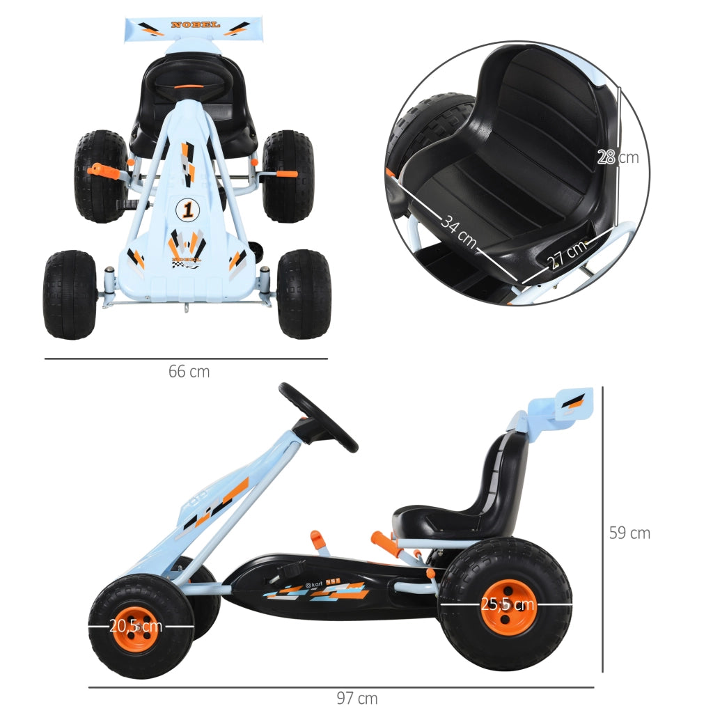 Go-Kart Pedalino per Bambini con Freno a Mano ¨C zephmum ¨C Blu