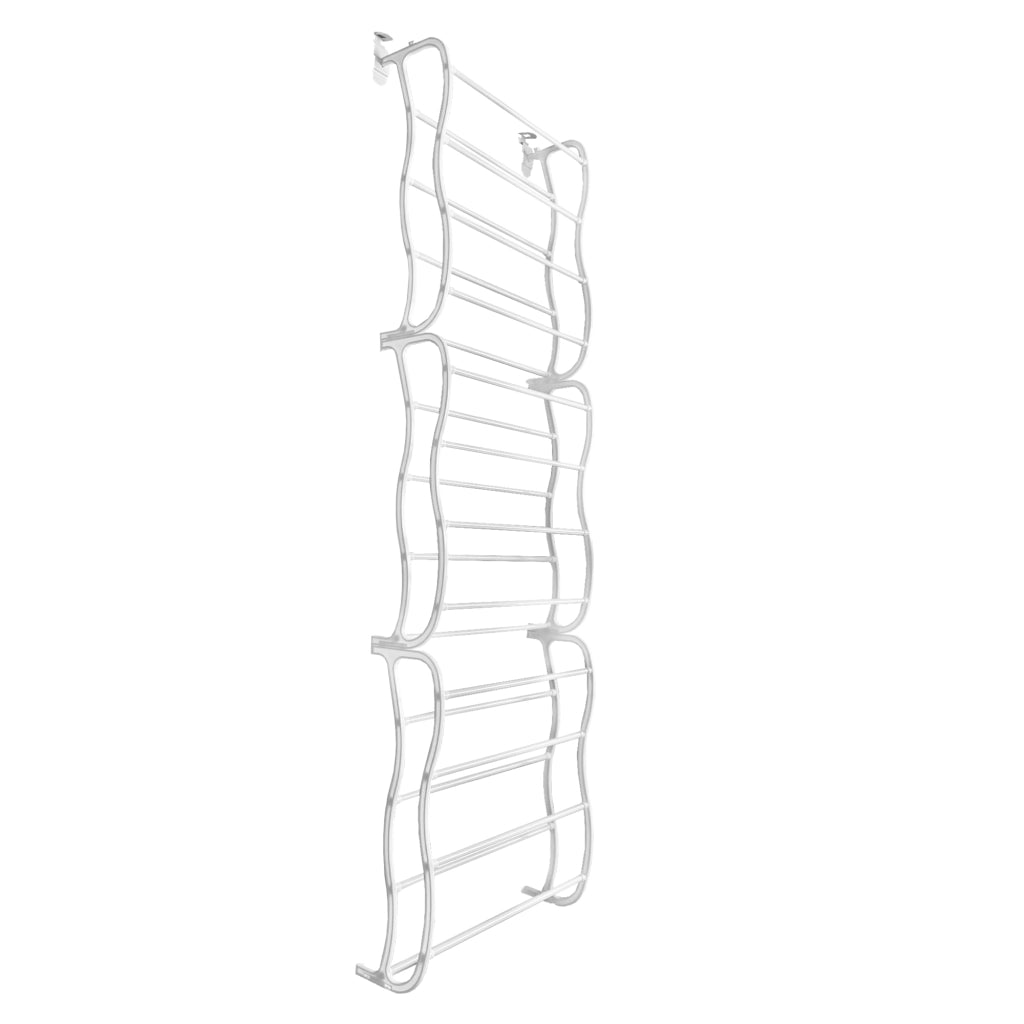 Scarpiera sospesa su porta in metallo 36 paia Nyana Home 172x58x18 cm Bianco
